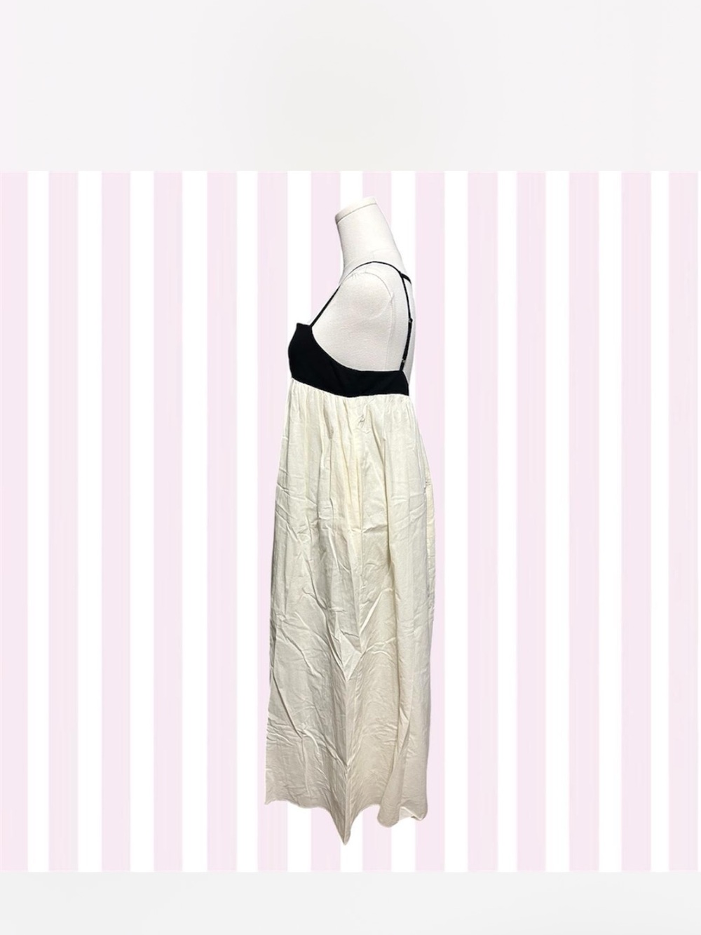 Commense Black & Cream Spaghetti Strap Maxi Dress - Picture 4 of 5